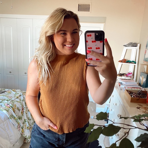 Free People Sweaters - Free people ribbed marigold sweater vest tank